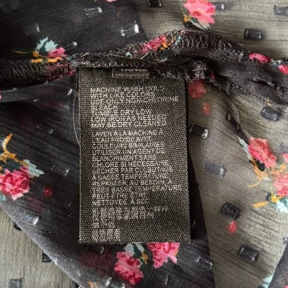 Free People Flowers in December Print Sheer Blouse Women's Size S - Picture 8 of 11